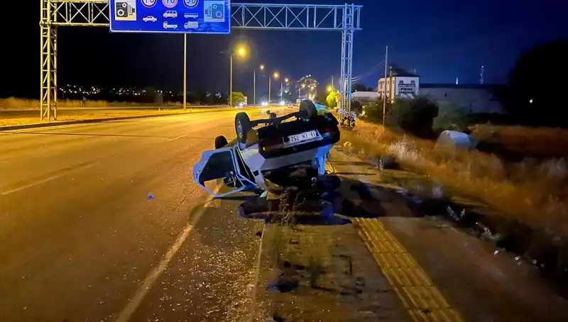 TIR ile Otomobil Çarpışması: Takla Atan Araçta 1 Kişi Yaralandı