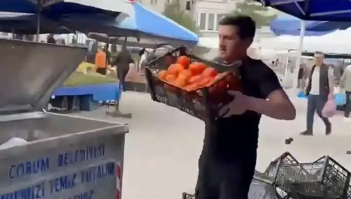 Domatesleri Çöpe Döken Pazarcıya Uygulanan Şok Cezalar